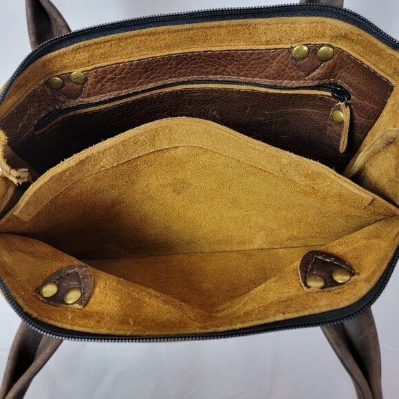 Open Hand Leather Goods Handmade Leather Tote - Gorgeous - Made to Last Lifetime - Picture 7 of 11